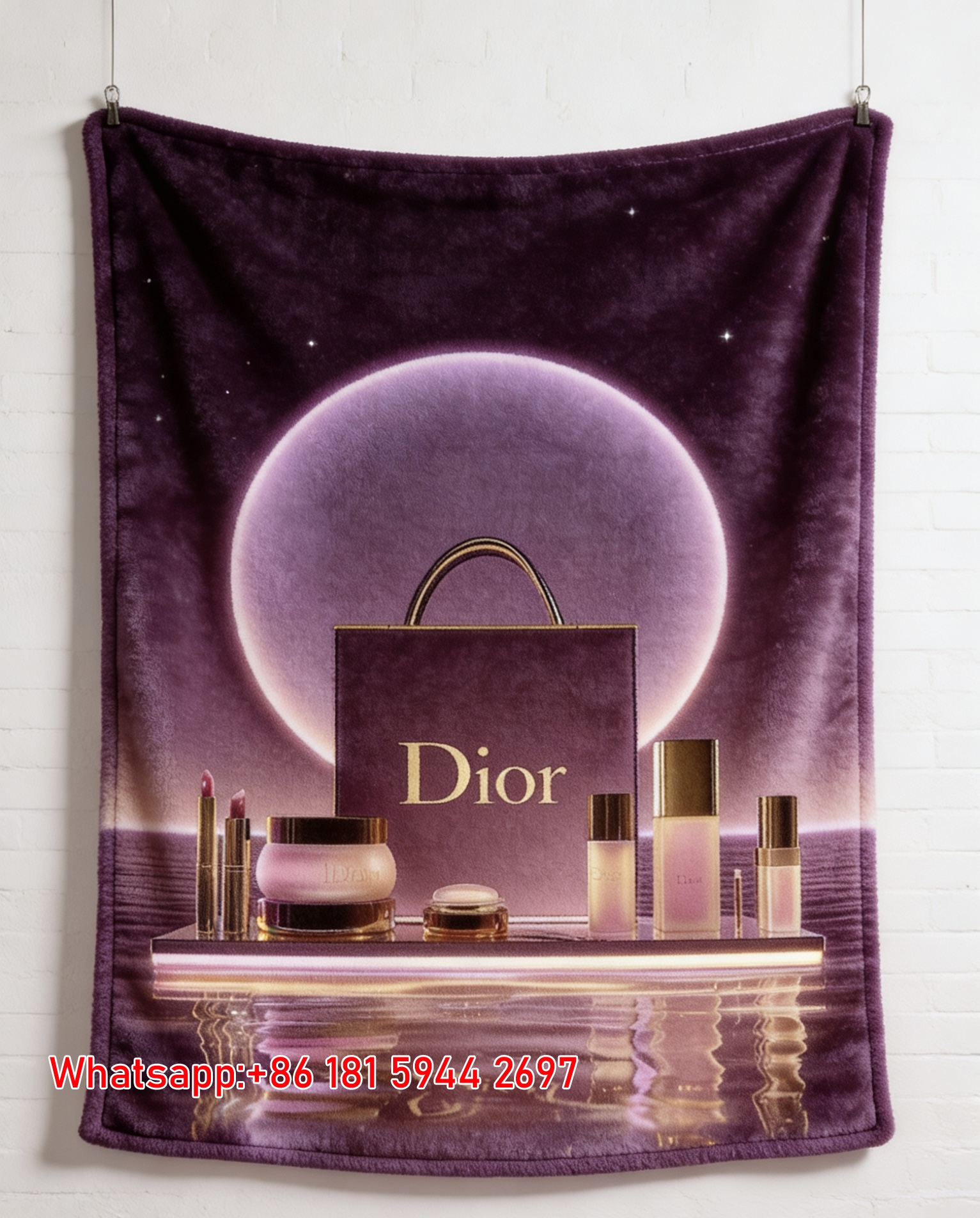 Dior Purple Moon Beauty Collection Flannel Sofa Throw Blanket D246